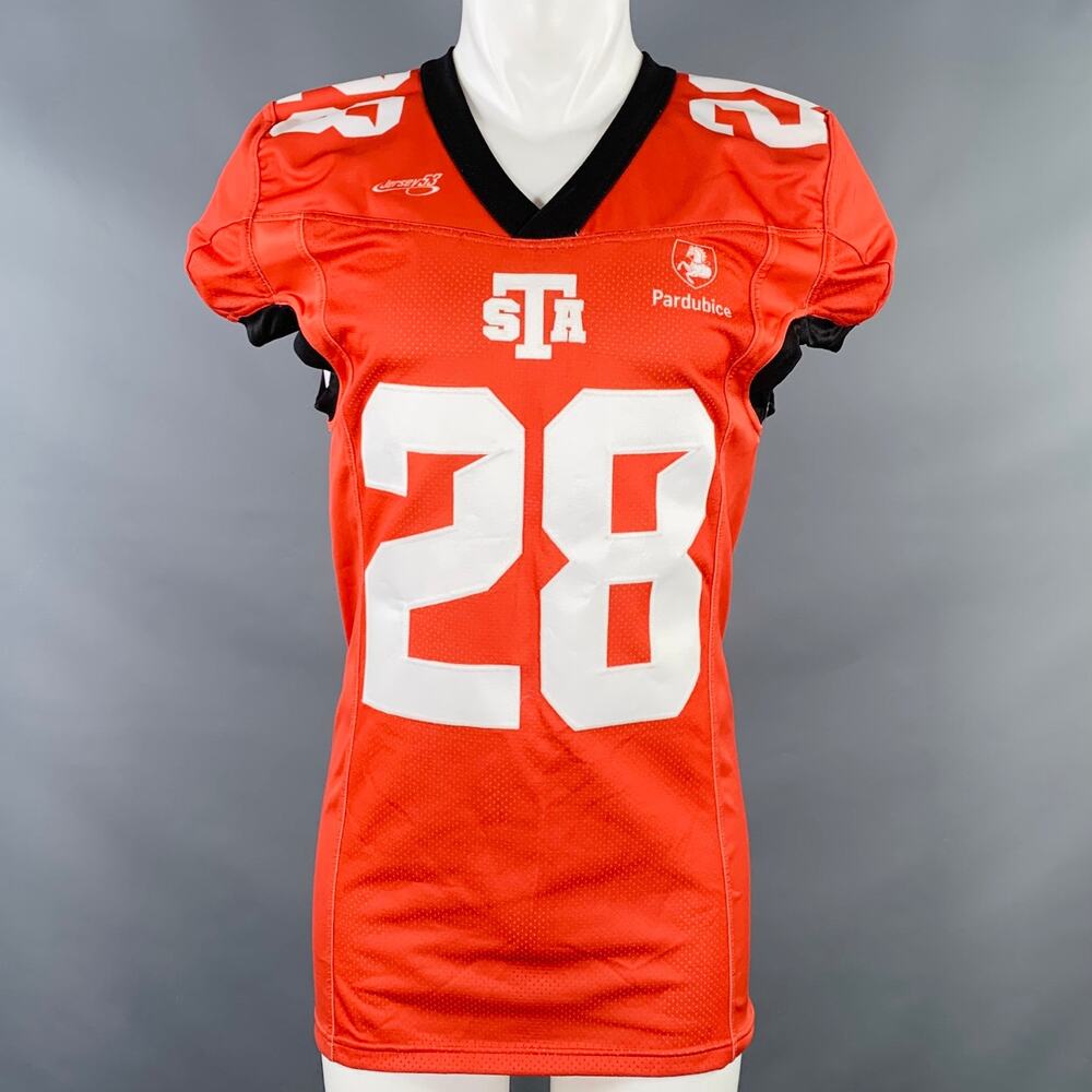 NO BRAND Size S Red Black Polyester Athletic Jersey T-shirt